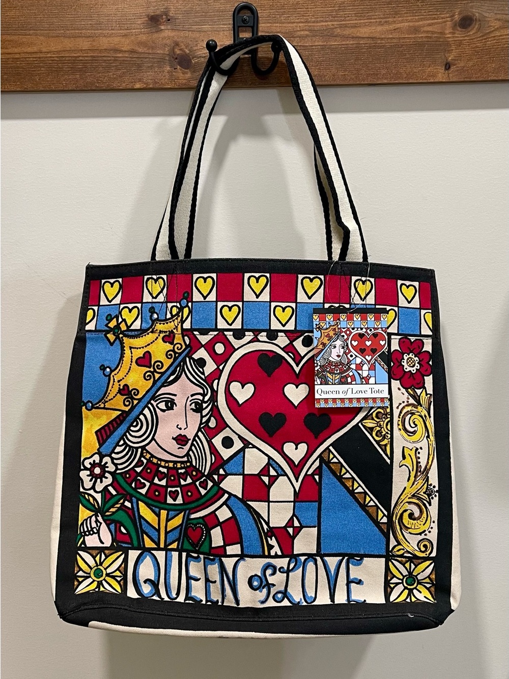 Brighton Queen of Love Canvas Tote - Red, Blue, Yellow, Black, White